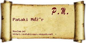 Pataki Mór névjegykártya